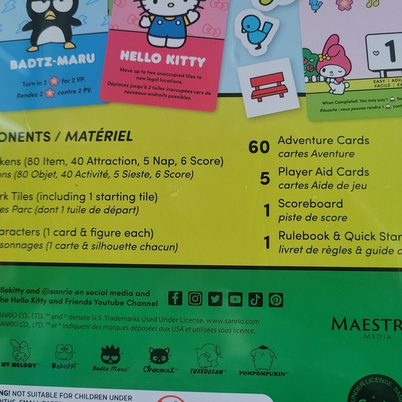 Sanrio Hello Kitty Day At The Park Collectors Limited Edition Tabletop Game - Picture 7 of 13